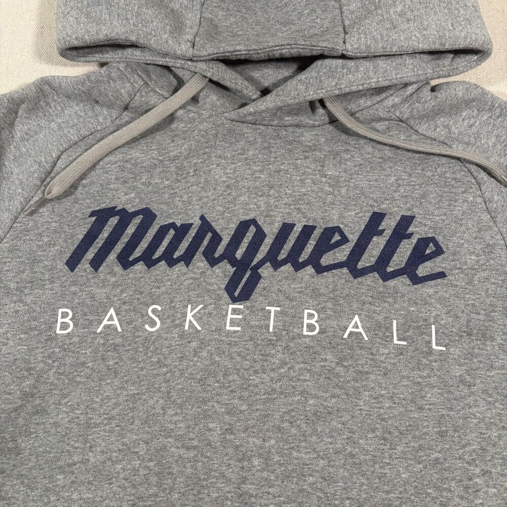 Air Jordan Marquette Golden Eagles Basketball Gray Fleece Hoodie Mens XL - Picture 2 of 6